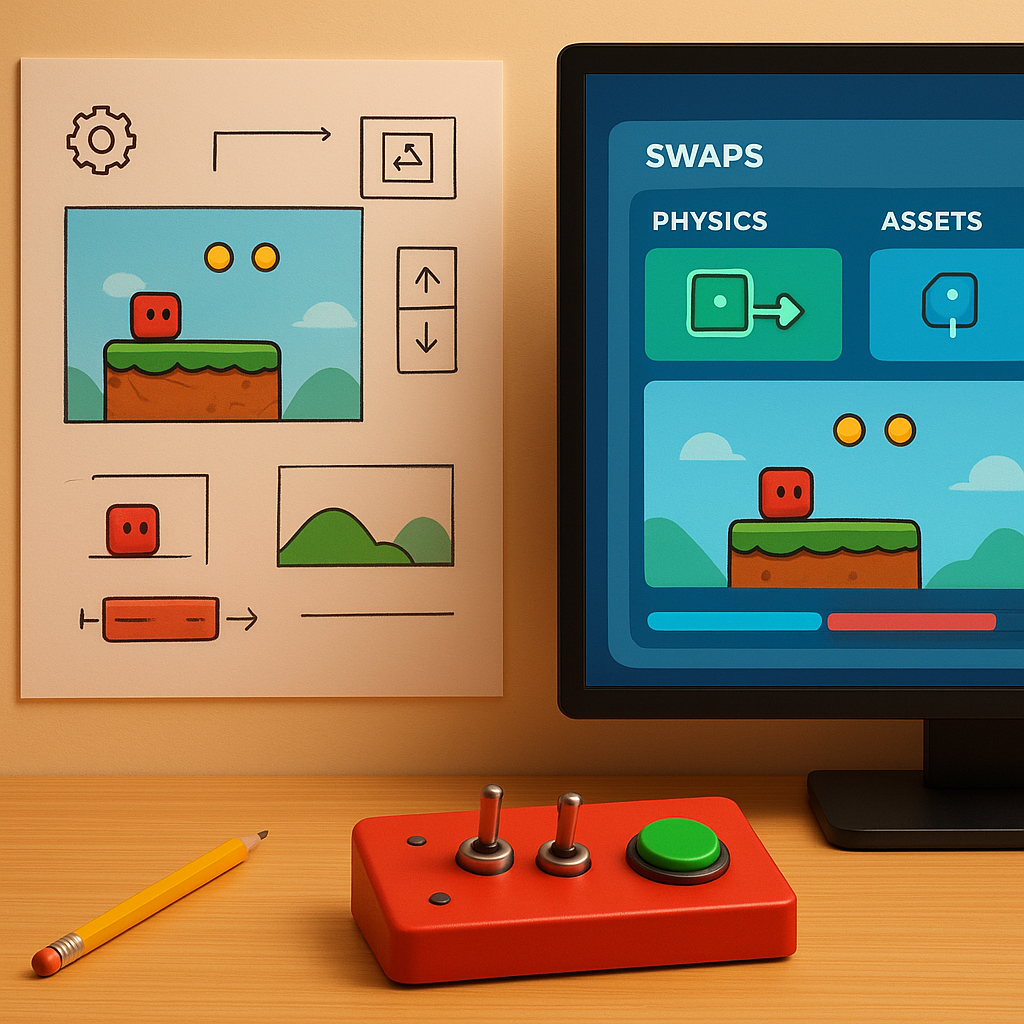Creator sketchboard and HUD overlays